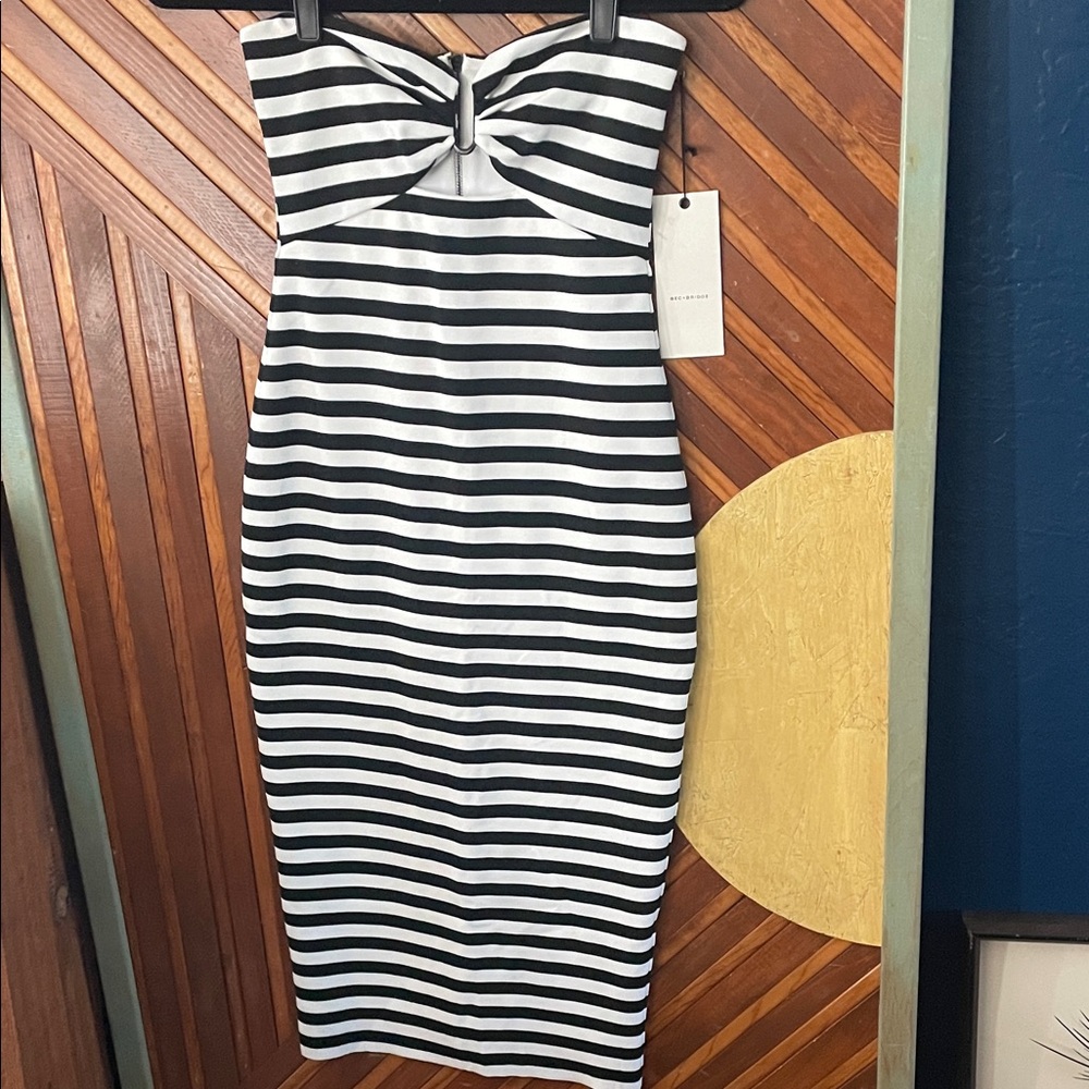 Bec & Bridge Monochrome Strapless Dress